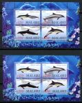 Малави 2010 г. • Mi# • Морская фауна, дельфины • 2 блока (зуб. и б.з.) • MNH OG VF