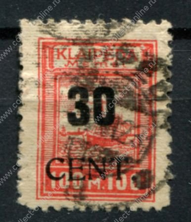 Мемель 1923 г. • Сол# 76 • 30 cent/100 M. • надпечатка нов. номинала • Used VF