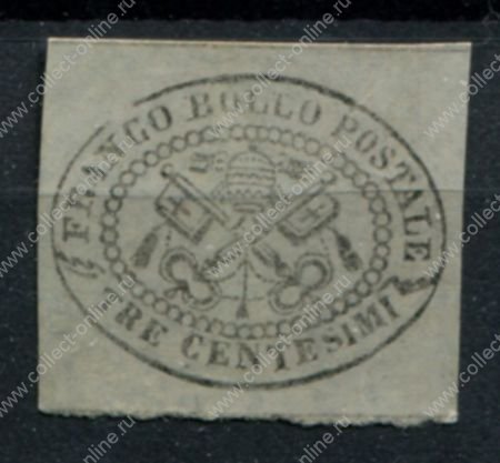 Римские государства 1867 г. • Mi# 13b • 3 c. • серая бум. • MNG VF ( кат. - €750* )