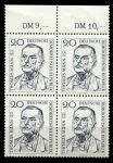 ГДР 1956 г. • Mi# 534 • 20 pf. • Годовщина смерти Томаса Манна • кв. блок • MNH OG XF+