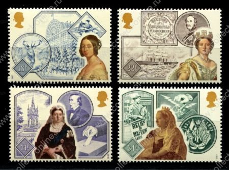 Великобритания 1987 г. • Sc# 1188-1191 • 150 лет со дня вступления на престол королевы Виктории • полн. серия • MNH OG VF