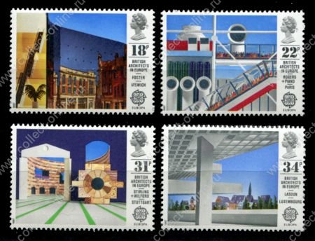 Великобритания 1987 г. • Sc# 1176-1179 • Современная архитектура, выпуск Европа CEPT • полн. серия • MNH OG VF