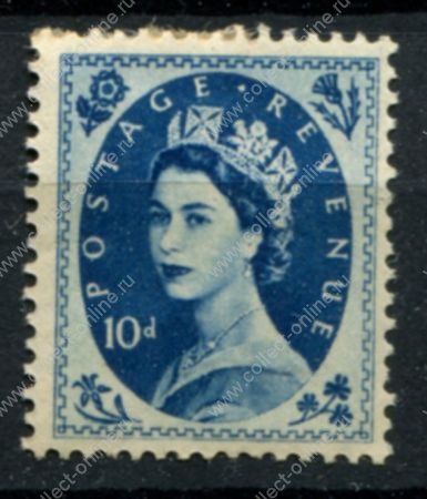 Великобритания 1952-1954 гг. • Gb# 527 • 10 d. • Елизавета II • стандарт • MH OG VF ( кат. - £20 )