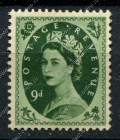 Великобритания 1952-1954 гг. • Gb# 526 • 9 d. • Елизавета II • стандарт • MH OG VF ( кат. - £30 )