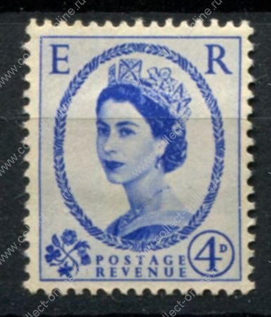 Великобритания 1952-1954 гг. • Gb# 521 • 4 d. • Елизавета II • стандарт • MH OG VF ( кат. - £5 )