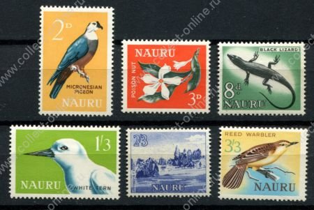 Науру 1963-1965 гг. • Gb# 57//64 • 2 d.//3s.3d. • основной выпуск • цветы, птицы • 6 марок • MLH OG VF
