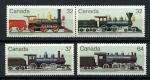 Канада 1984 г. • Sc# 1036-1039 • старинные паровозы и локомотивы • 2-й выпуск • полн. серия в буклете • MNH OG VF ( кат.- $ 10 )