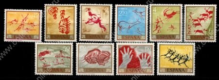 Испания 1967 г. • Mi# 1665-1674 • Доисторические наскальные рисунки • полн. серия • MNH OG VF