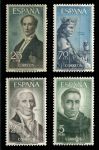Испания 1965 г. • Mi# 1530-1533 • Знаменитые испанцы • полн. серия • MNH OG VF