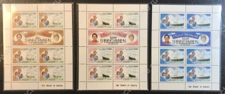 Гренадины Сент-Винсента 1981 г. • Sc# 209-214 • 50 c. - $3.50 • Свадьба принца Чарльза и леди Дианы • мал. листы • Specimen• MNH OG XF