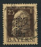 Бавария 1912 г. • Mi# DM 10 • 25 pf. • Луитпольд • служебный выпуск(перфин) • Used VF ( кат.- € 10 )