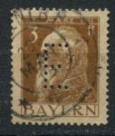 Бавария 1912 г. • Mi# DM 6 • 3 pf. • Луитпольд • служебный выпуск(перфин) • Used VF ( кат.- € 5 )