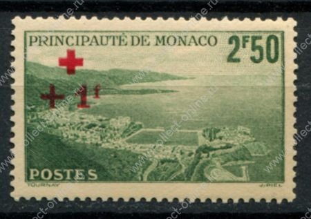 Монако 1940 г. • Mi# 215 • Красный крест • осн. выпуск(архитектура и виды) • вид на княжество • MNH OG VF ( кат. - €20 )