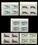 СССР 1971 г. • Сол# 4037-4041 • 4 - 14 коп. • Морские млекопитающие • полн. серия • кв. блоки • MNH OG XF+