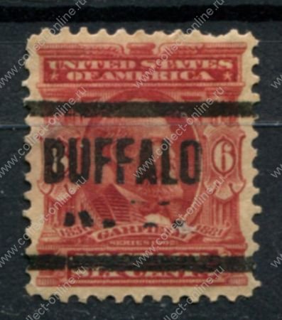 США 1902-1903 гг. • SC# 305 • 6 c. • Джеймс Абрам Гарфилд • стандарт • Used VF предгашение ( кат. - $6 )