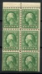 США 1926-1934 гг. • Sc# 632a • 1 c. • Джордж Вашингтон • (из буклета) • стандарт • блок 6м. • MNH OG VF • ( кат.- $8 )