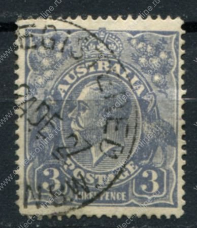 Австралия 1926-1930 гг. • Gb# 100 • 3 d. • Георг V • стандарт • Used VF  ( кат. - £7 )