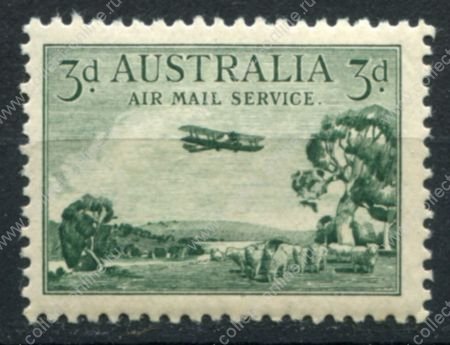 Австралия 1929 гг. • GB# 115 • 3 d. • Аэроплан над пастбищем • авиапочта • MNH OG XF ( кат. - £9.00+ ) 