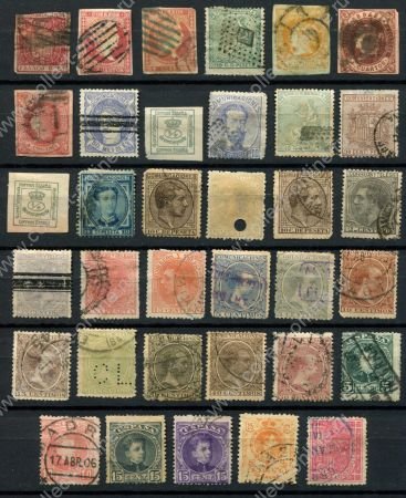 Испания 1854-1909 гг. • подборка, стандарт (35 марок) • Used F-V