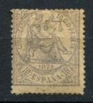 Испания 1874 г. • Mi# 137 • 10 c. • "Правосудие" • стандарт • MNG F-VF ( кат. - €18- )