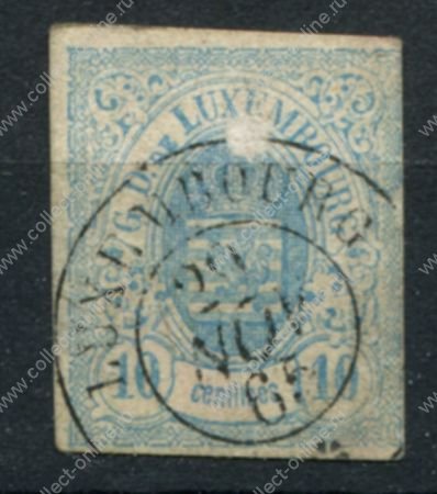 Люксембург 1859 г. • Mi# 6 • 10 c. • герб • стандарт • Used F ( кат. - €40 )