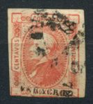 Мексика 1872 г. • Sc# 95 • 25 c. • Мигель Идальго • надп. регион Веракруз • Used F-VF