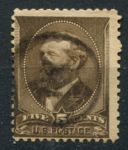 США 1882 г. • SC# 205 • 5 c. • Президент Джеймс Абрахам Гарфилд • Used F-VF ( кат. - $12 )