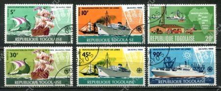 ТОГО 1968 г. • Mi# 646-651 • Открытие порта Ломе, корабли • полн. серия • Used(ФГ) OG VF