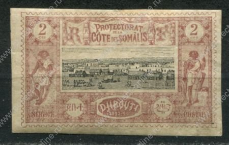 Берег Сомали 1894-1900 гг. • Iv# 7 • 2 c. • осн. выпуск • вид Джибути • MH OG F-VF ( кат.- € 5 )