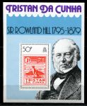 Тристан да Кунья 1978 г. • Gb# MS267 • Роулэнд Хилл(100 лет со дня смерти) • пингвин • блок • MNH OG XF