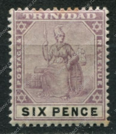 Тринидад 1896-1906 гг. • Gb# 120 • 6 d. • "Британия" • стандарт • MH OG VF ( кат. - £7.5 )