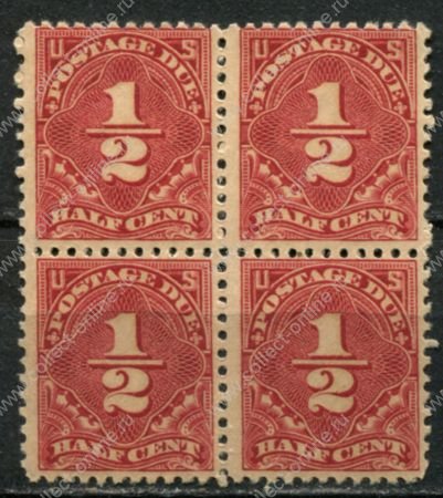 США 1925 г. • SC# J68 • ½ c. • доплатный выпуск • кв. блок • MNH OG VF ( кат.- $ 8 )