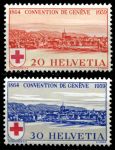 Швейцария 1939 г. • Mi# 357-8 • 20 и 30 rp. • 75-летие основания Красного Креста • Женева • полн. серия • MNH OG VF
