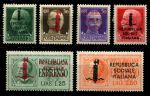 Италия 1944 г. • Mi# 642-5,648-9 • 25 c. .. 2.50 L. • Итальянская Социальная Республика • надпечатки • MH OG VF