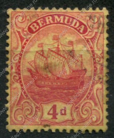 Бермуды 1922-1934 гг. • Gb# 85 • 4 d. • парусник • стандарт • Used F-VF