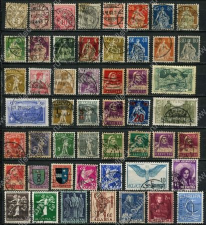 Швейцария XIX-XX век • набор 50+ разных, старинных марок • Used F-VF