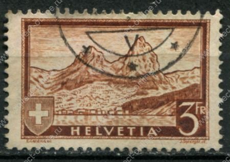 Швейцария 1928-1931 гг. • Mi# 226 • 3 fr. • ландшафты • горы Митен • стандарт • Used XF ( кат.- € 7 )