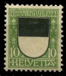Швейцария 1922 г. • Mi# 176 • 10+5 rp. • гербы • кантон Фрибур • благотворительный выпуск • MNH OG VF