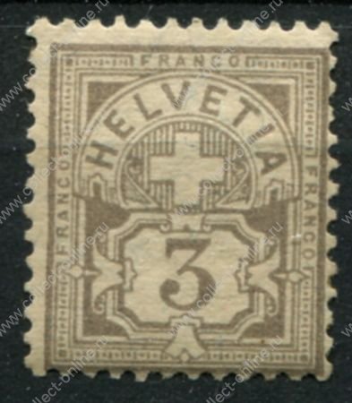 Швейцария 1882 г. • Mi# 51 • 3 rp. • "крест" • стандарт • MNH OG VF