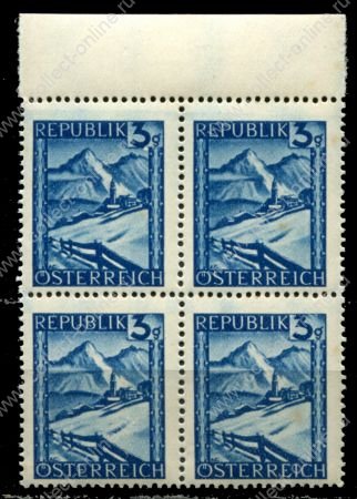 Австрия 1945-1947 гг. • Mi# 738(SC# 455) • 3 g. • Виды страны • Тироль • стандарт • кв. блок • MNH OG XF+
