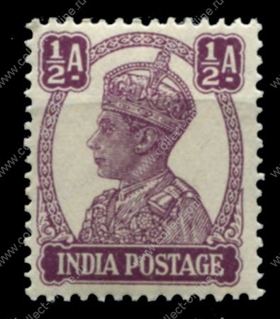 Индия 1940-1943 гг. • GB# 286 • ½ a. • Георг VI • стандарт • MNH OG VF