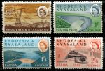 Родезия и Ньясаленд 1960 г. • Gb# 33-36 • 6 d. - 2s.6d. • Открытие каскада гидроэлектростанций Кариба ( 4 марки ) • MNH OG XF ( кат.- £ 11 )