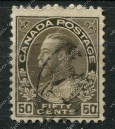 Канада 1911-1925 гг. • SC# 120 • 50 c. • Георг V • выпуск "Адмирал" • стандарт • Used F-VF ( кат.- $ 4 )