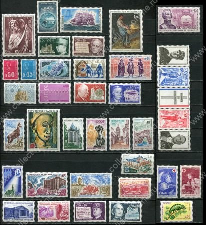 Франция 1971 г. • Mi# 1735..1778 • годовой набор* • 38 марок • MNH OG XF