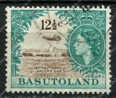 Басутоленд 1961-1963 гг. • Gb# 76 • 12½ c. • Елизавета II • основной выпуск • взлетающий самолёт • Used XF ( кат.- £ 17 )