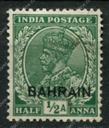 Бахрейн 1933-1937 гг. • Gb# 2w • ½ a. • Георг V • надп. на м. Индии • разновидность • перевернутый в.з. • Used VF ( кат.- £ 50 )