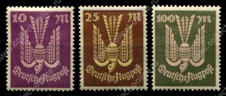 Германия 1923 г. • Mi# 235-7 • 10 - 100 M. • лесной голубь • авиапочта • полн. серия • MH OG VF