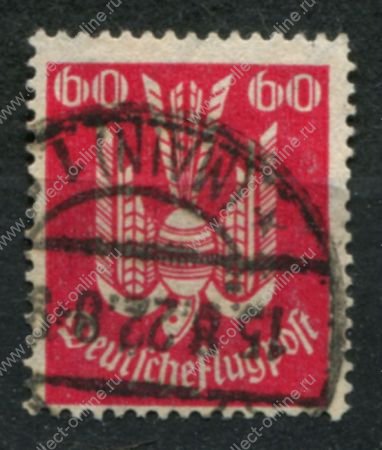 Германия 1922 г. • Mi# 213 • 60 pf. • лесной голубь • авиапочта • Used VF ( кат.- €26 )