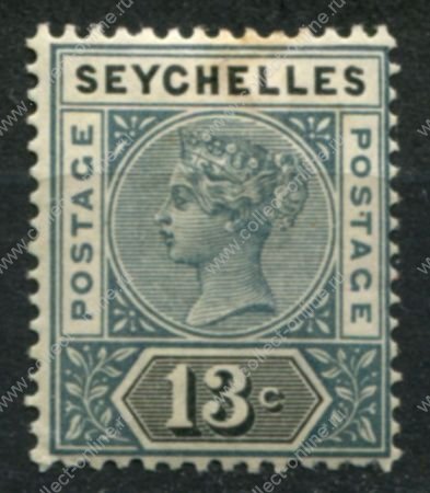 Сейшелы 1890-1892 гг. • Gb# 5 • 13 c. • королева Виктория • тип I • стандарт • MH OG VF ( кат. - £7 )