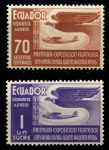 Эквадор 1936 г. • SC# C49-50 • 70 c. и 1 s. • кондор и гидросамолёт • авиапочта • полн. серия • MNH! OG VF